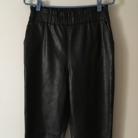 JOE'S JEANS Black Faux Leather Elasticized Waist Pants M - Picture 5 of 7